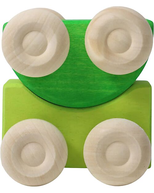 Grimm's Stacking Cars - Green - Maple Wood - 0+ year Montessori Toys