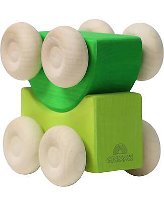 Grimm's Stacking Cars - Green - Maple Wood - 0+ year Montessori Toys