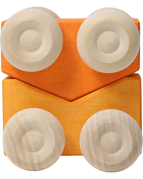 Grimm's Stacking Cars - Orange - Maple Wood - 0+ year Montessori Toys