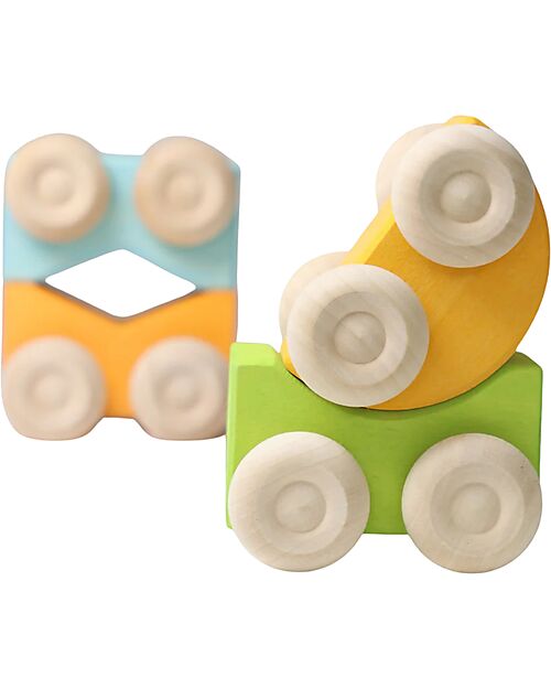 Grimm's Stacking Cars - Orange - Maple Wood - 0+ year Montessori Toys