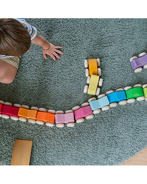 Grimm's Stacking Cars - Orange - Maple Wood - 0+ year Montessori Toys