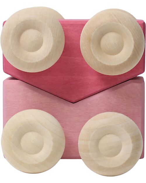 Grimm's Stacking Cars - Pink - Maple Wood - 0+ year Montessori Toys