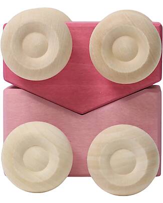 Grimm's Stacking Cars - Pink - Maple Wood - 0+ year Montessori Toys
