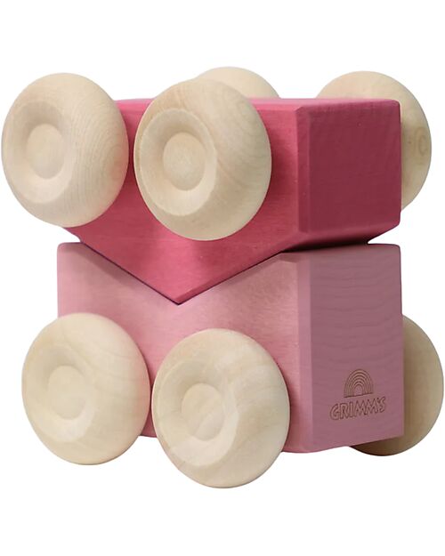 Grimm's Stacking Cars - Pink - Maple Wood - 0+ year Montessori Toys