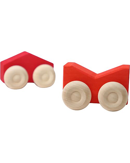 Grimm's Stacking Cars - Red - Maple Wood - 0+ year Montessori Toys