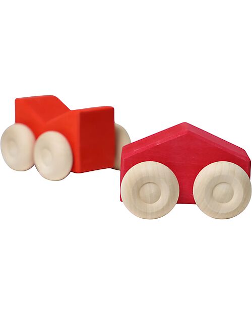 Grimm's Stacking Cars - Red - Maple Wood - 0+ year Montessori Toys