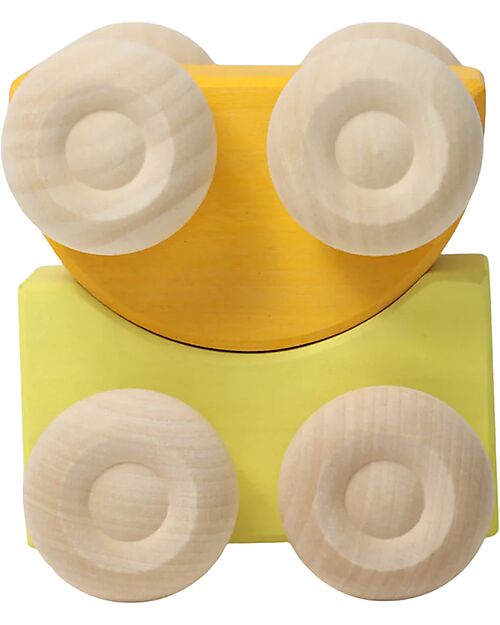 Grimm's Stacking Cars - Yellow - Maple Wood - 0+ year Montessori Toys