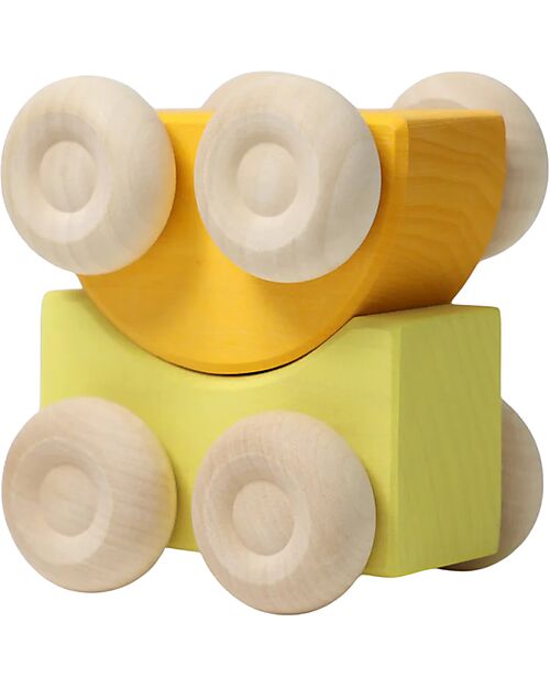 Grimm's Stacking Cars - Yellow - Maple Wood - 0+ year Montessori Toys
