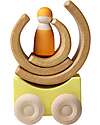 Grimm's Stacking Cars - Yellow - Maple Wood - 0+ year Montessori Toys