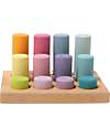 Grimm's Stacking Game Small Rollers - Pastel - FSC Linden Wood Montessori Toys