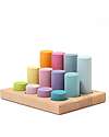 Grimm's Stacking Game Small Rollers - Pastel - FSC Linden Wood Montessori Toys