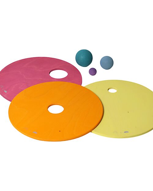Grimm's The Rolling Discs Set - Warm Pastel - Grimm's x Stapelstein Balance Toys_