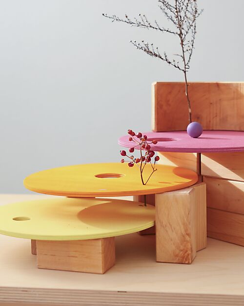 Grimm's The Rolling Discs Set - Warm Pastel - Grimm's x Stapelstein Balance Toys_