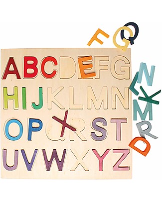 Grimm's Wooden ABC Game - In Frame Building Blocks