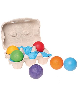 Grimm's Wooden Balls, 6 Pieces Wooden Stacking Toys