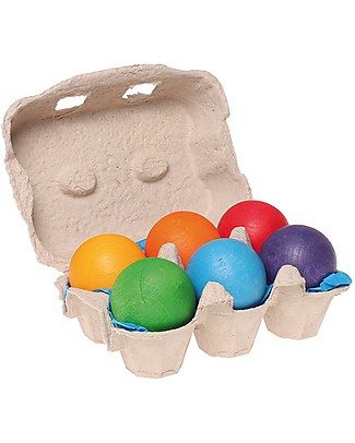 Grimm's Wooden Balls, 6 Pieces Wooden Stacking Toys