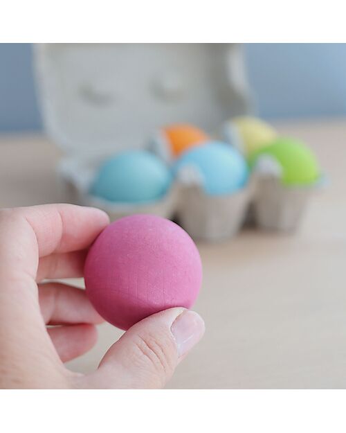 Grimm's Wooden Balls - Pastel - Set of 6 Montessori Toys