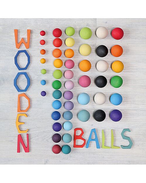 Grimm's Wooden Balls - Pastel - Set of 6 Montessori Toys