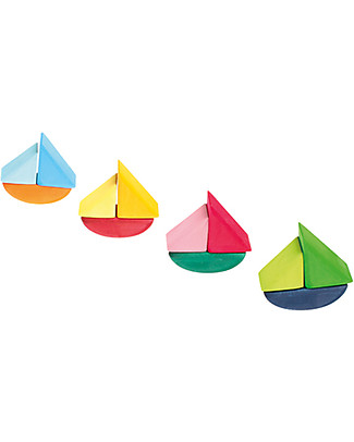 Grimm's Wooden Blocks Set Rolling Boats Wooden Blocks & Construction Sets