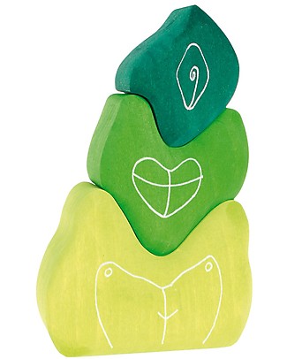 Grimm's Wooden Blocks Set Tower Leafs - 3 pieces - Original, educational, fun! Montessori Toys