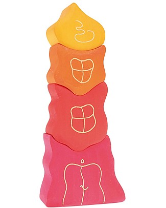 Grimm's Wooden Blocks Set Tower Roses - 4 pezzi - Build bizarre shapes and towers! Wooden Blocks & Construction Sets