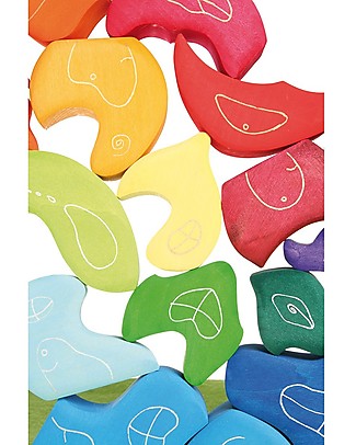 Grimm's Wooden Blocks Set Tower Roses - 4 pezzi - Build bizarre shapes and towers! Wooden Blocks & Construction Sets