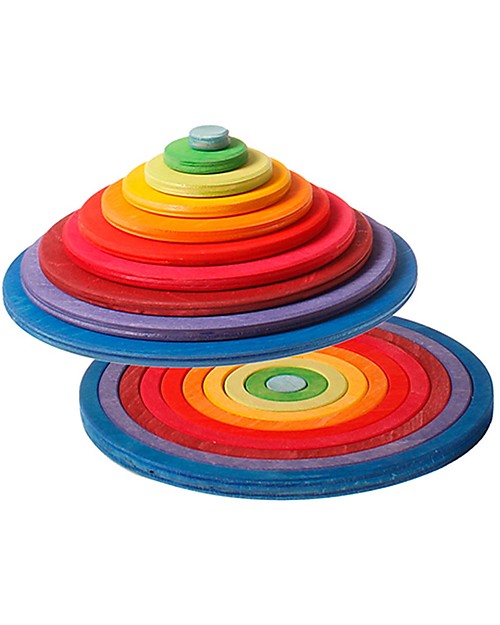 Grimm's Wooden Concentric Circles and Rings - 20 pieces Montessori Toys
