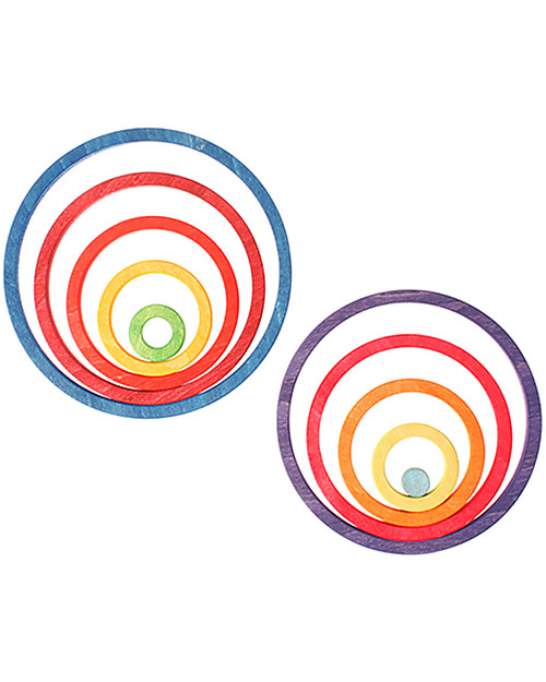 Grimm's Wooden Concentric Circles and Rings - 20 pieces Montessori Toys