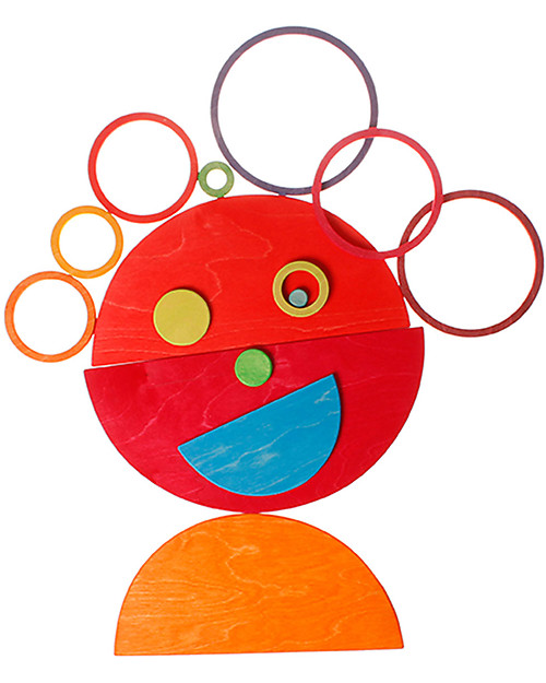 Grimm's Wooden Concentric Circles and Rings - 20 pieces Montessori Toys