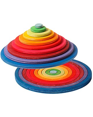 Grimm's Wooden Concentric Circles and Rings - 20 pieces Wooden Blocks & Construction Sets