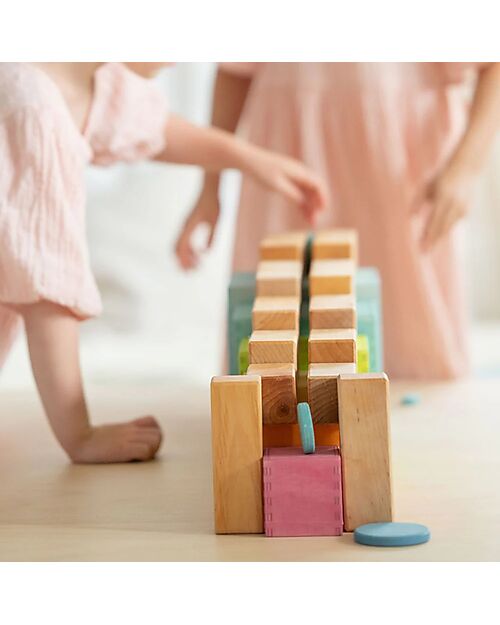 Grimm's Wooden Concentric Circles and Rings - Pastel - 20 pieces Montessori Toys