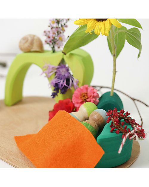 Grimm's Wooden Educational Game - Small World Play In the Woods - 19 Pieces Montessori Toys