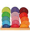 Grimm's Wooden Piling Game Moon Houses - 16 pieces - Original, educational, fun! Wooden Blocks and Construction Sets