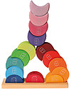 Grimm's Wooden Piling Game Moon Houses - 16 pieces - Original, educational, fun! Wooden Blocks and Construction Sets
