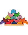 Grimm's Wooden Piling Game Moon Houses - 16 pieces - Original, educational, fun! Wooden Blocks and Construction Sets