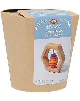 Grimm's Wooden Rattle Hexogonal Montessori Toys