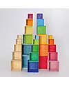 Grimm's Wooden Square Multi-Purpose Game Set - Rainbow - 6 Pieces Montessori Toys