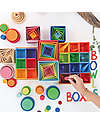 Grimm's Wooden Square Multi-Purpose Game Set - Rainbow - 6 Pieces Montessori Toys