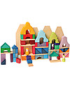 Grimm's Wooden Stacking Toy Framehouse, Red - Includes 23 building blocks and one peg doll! Wooden Blocks and Construction Sets