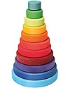 Grimm's Wooden Stacking Toy Large Conical Tower - Includes 11 colourful rings! Wooden Stacking Toys