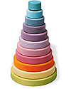Grimm's Wooden Stacking Toy Large Conical Tower - Includes 11 pastel colors rings! Wooden Stacking Toys