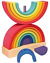 Grimm's Wooden Stacking Toy Rainbow Tower, 15 Pieces Montessori Toys