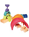 Grimm's Wooden Stacking Toy Rainbow Tower, 15 Pieces Montessori Toys