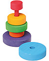 Grimm's Wooden Stacking Toy Small Conical Tower - Includes 6 colourful rings! Wooden Stacking Toys