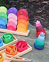 Grimm's Wooden Stacking Toy Small Conical Tower - Includes 6 Pink rings! Montessori Toys
