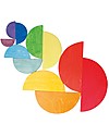 Grimm's Wooden Toy Large Semicircles, Rainbowcolours - 11 pieces Wooden Blocks and Construction Sets