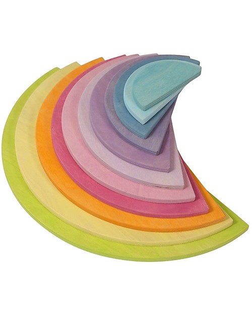 Grimm's Wooden Toy Large Semicircles Rainbowcolours - 12 pieces Montessori Toys
