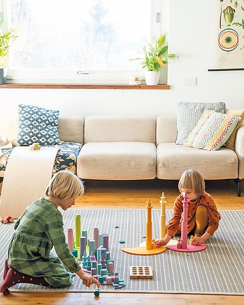 Grimm's Wooden Toy Large Semicircles Rainbowcolours - 12 pieces Montessori Toys