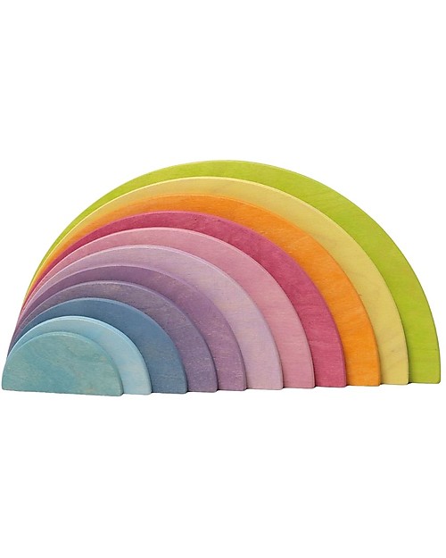 Grimm's Wooden Toy Large Semicircles Rainbowcolours - 12 pieces Montessori Toys