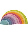 Grimm's Wooden Toy Large Semicircles Rainbowcolours - 12 pieces Montessori Toys